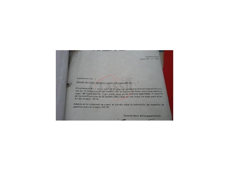 Mercedes-Benz - Manual de trabalho (180 - 220SE)
