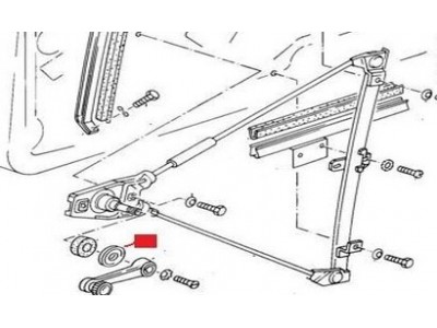 VW Carocha 47-77 / VW Karman Ghia - Espelho de manivela vidro
