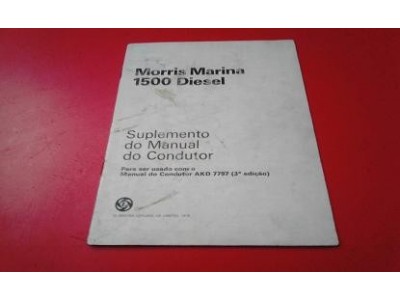 Morris Marina - Manual do condutor (1500 Diesel - Suplemento)