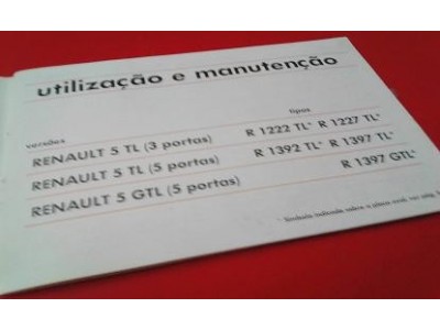 Renault 5 - Manual do condutor (1981)