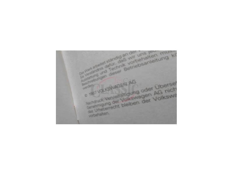 VW Golf II - Manual do condutor - (Betriebsanleitung)