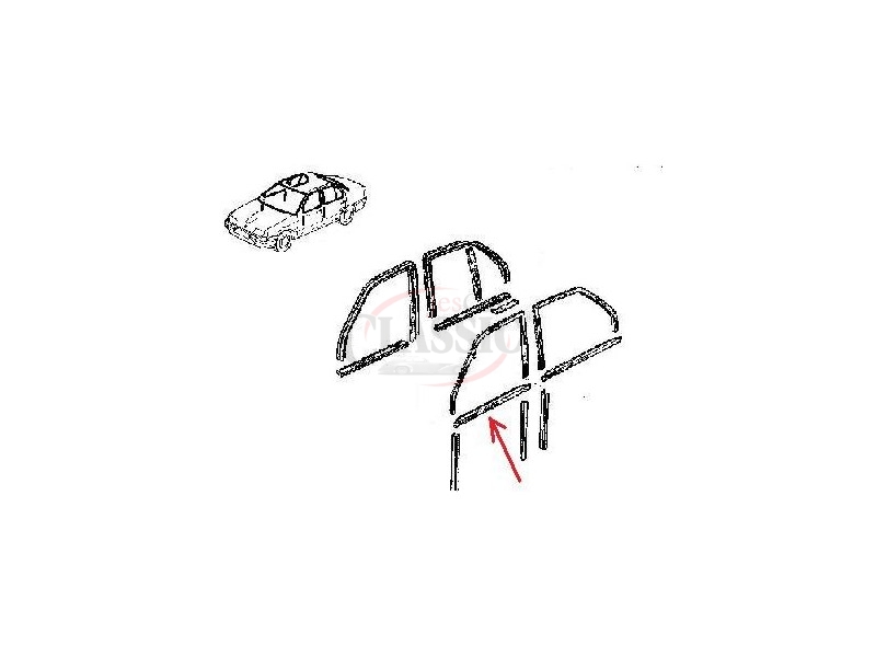 Renault 19 - Raspador exterior de vedação do vidro porta frente esquerda (735mm)