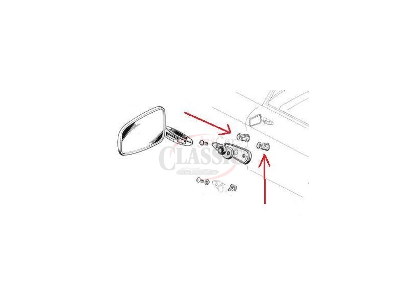 Peugeot 203 / Peugeot 403 / Peugeot 404 - Porca de fixação do espelho retrovisor exterior (Ø M5)