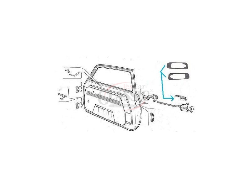 Fiat 600 D / Fiat 600 E - Jogo de juntas do manipulo de abertura porta exterior
