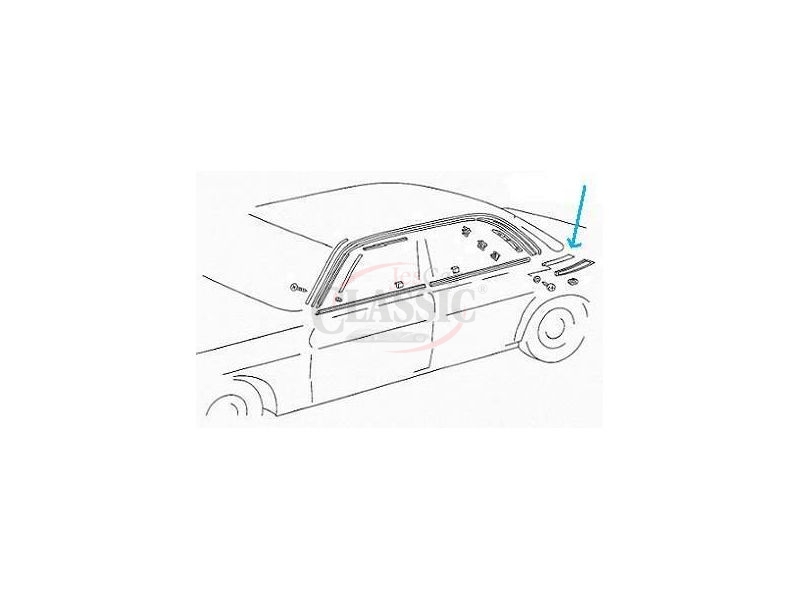 Mercedes-Benz W123 - Friso da ilharga traseira esquerda