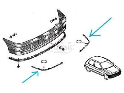 Renault Clio I - Friso embelezador de para-choques frente