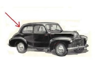 Vauxhall Série L (Velox / Wyvern) - Vidro do óculo traseiro incolor TRIPLEX (Temperado)