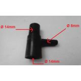 Renault 4 / Renault 5 - Tubo de ligação para tubos exaustão (T) (Ø14x14x8 - 3 vias)