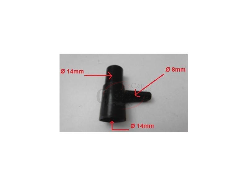 Renault 4 / Renault 5 - Tubo de ligação para tubos exaustão (T) (Ø14x14x8 - 3 vias)