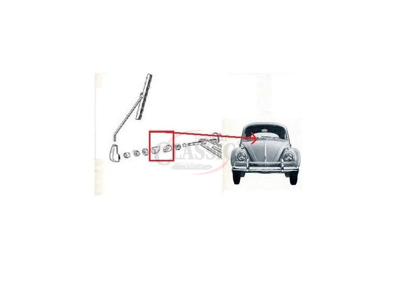VW Carocha -57 - Jogo de borrachas do veio de limpa-vidros