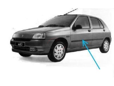 Renault Clio I - Friso embelezador da porta frente esquerda (Preto/Cinza - 1000mm)