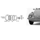 VW Carocha 67-73 - Afinador corrector de farol manual (Jogo)