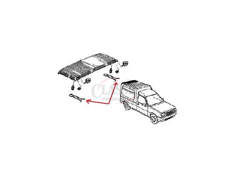 Renault Express - Limitador da tampa do tejadilho