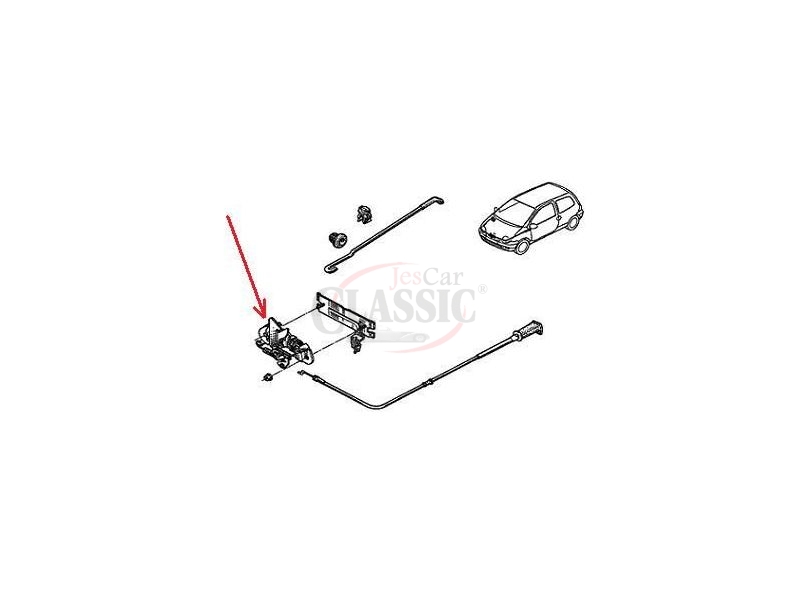 Renault Twingo I - Mecanismo do fecho capot