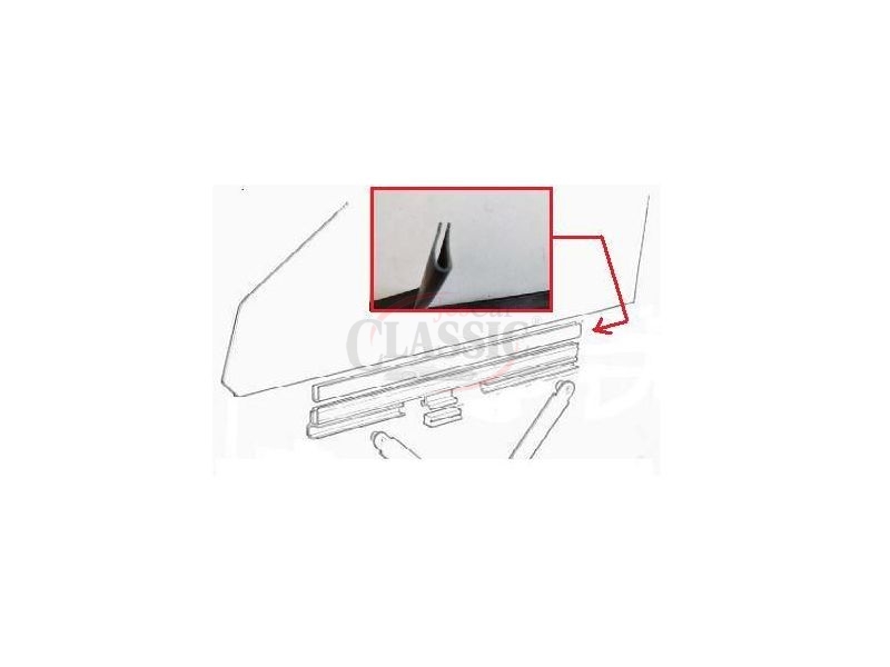 Peugeot 204 / Peugeot 305 - Calha / Perfil em U em borracha para calha vidro