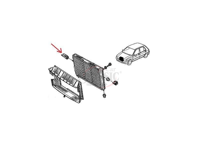 Renault Clio I - Suporte radiador direito
