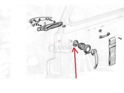 Peugeot 202 / Peugeot 203 - Suporte de fixação do manipulo abertura porta interior