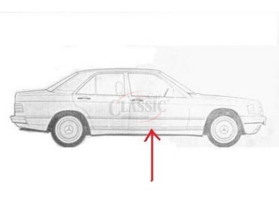 Mercedes-Benz W201 190 - Friso embelezador inferior da porta frente direita