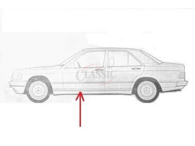 Mercedes-Benz W201 190 - Friso embelezador inferior da porta frente esquerda