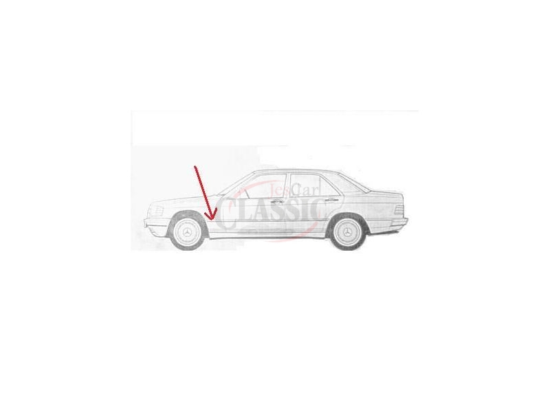 Mercedes-Benz W201 190 - Friso embelezador central do guarda lamas frente esquerdo