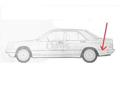 Mercedes-Benz W201 190 - Friso embelezador da ilharga traseira esquerda
