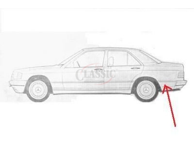Mercedes-Benz W201 190 - Friso embelezador da ilharga traseira esquerda