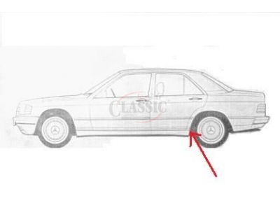 Mercedes-Benz W201 190 - Friso embelezador da ilharga traseira esquerda