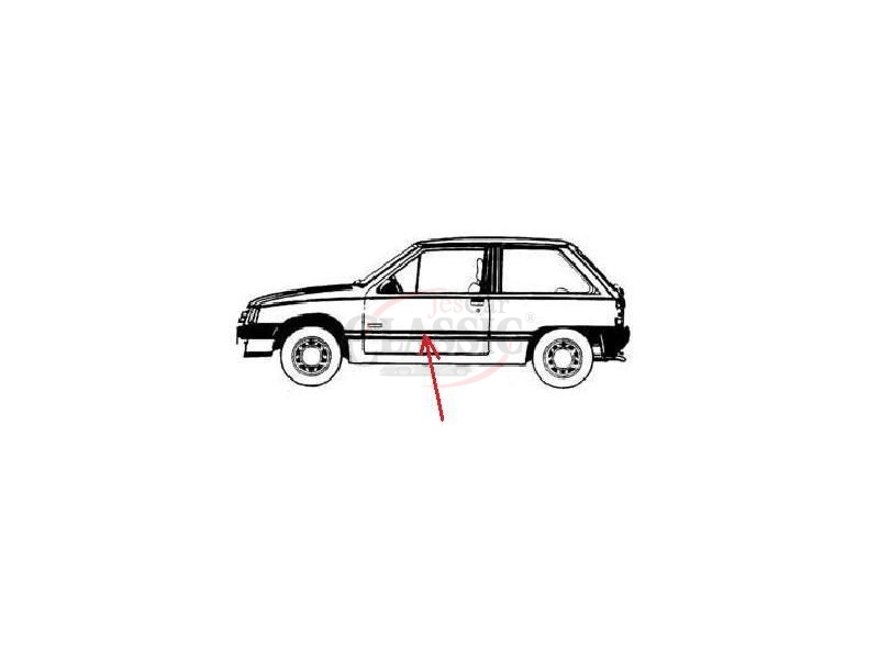Opel Corsa A - Friso embelezador porta esquerda (1145mm)