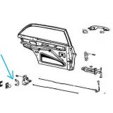 Mercedes-Benz W108 / Mercedes-Benz W115/8 - Espelho do mecanismo da fechadura porta esquerda