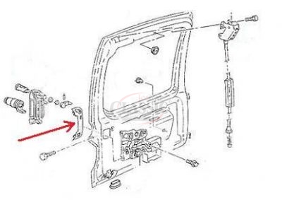 Seat Inca / VW Caddy - Borracha do manipulo de abertura porta exterior tras esquerda