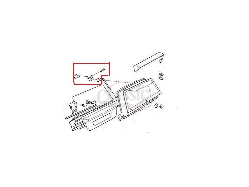 Citroen AX - Dobradiça de fixação do vidro óculo traseiro