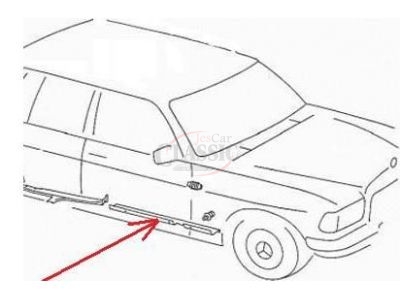 Mercedes-Benz W123 - Protecção de passa-fios frente direita