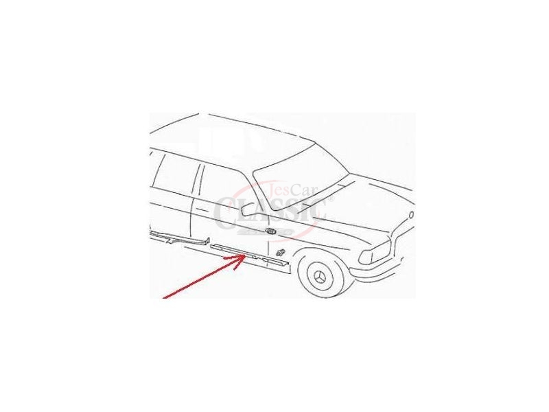 Mercedes-Benz W123 - Protecção de passa-fios frente direita