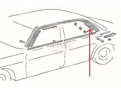 Mercedes-Benz W123 - Guarnição interior da ilharga traseira esquerda
