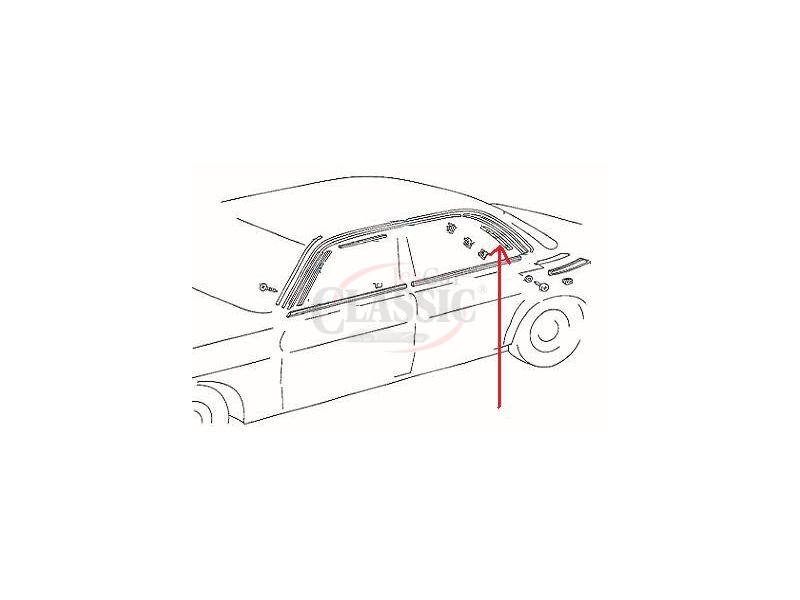 Mercedes-Benz W123 - Guarnição interior da ilharga traseira esquerda