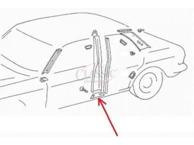 Mercedes-Benz W123 - Guarnição de acabamento do pilar esquerdo (AZUL)