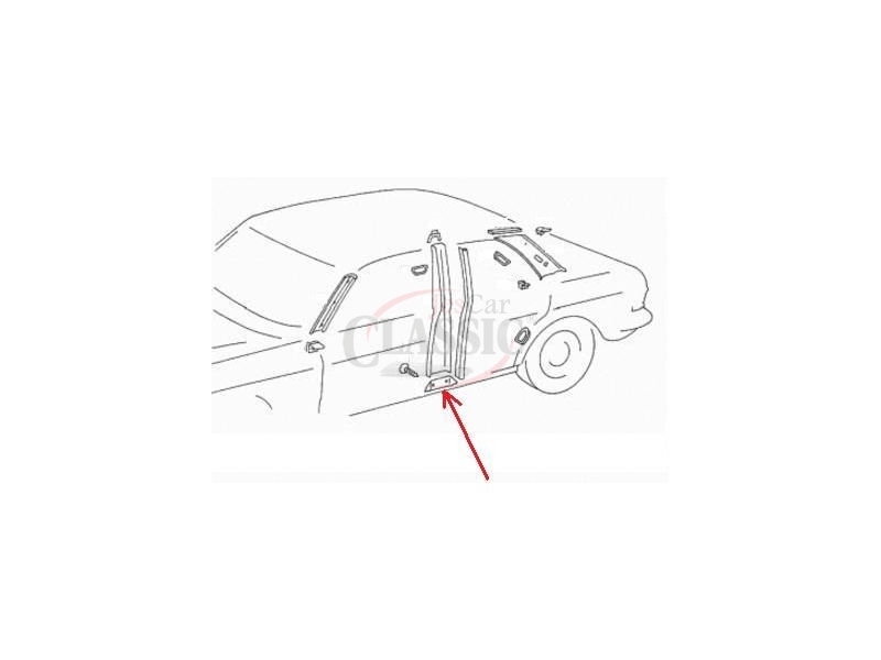 Mercedes-Benz W123 - Guarnição de acabamento do pilar esquerdo (AZUL)