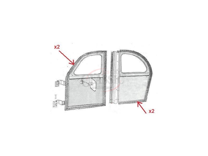 Citroen 2CV - Jogo de 4 borrachas porta