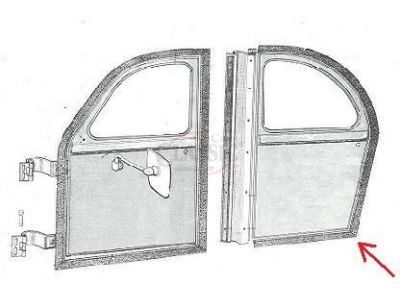 Citroen 2CV - Borracha da porta tras esquerda