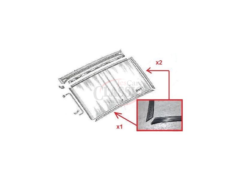 Citroen 2CV - Jogo de 3 borrachas tampa mala