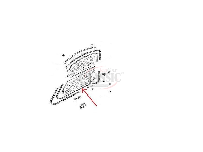 Citroen 2CV - Borracha do vidro porta frente (móvel)