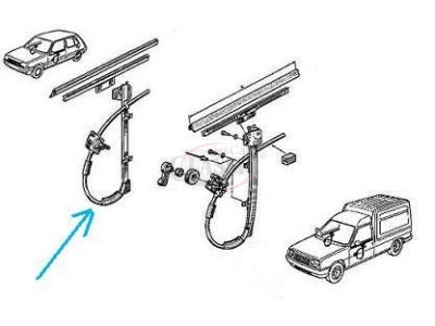 Renault Super 5 - Elevador de vidro manual porta frente direita