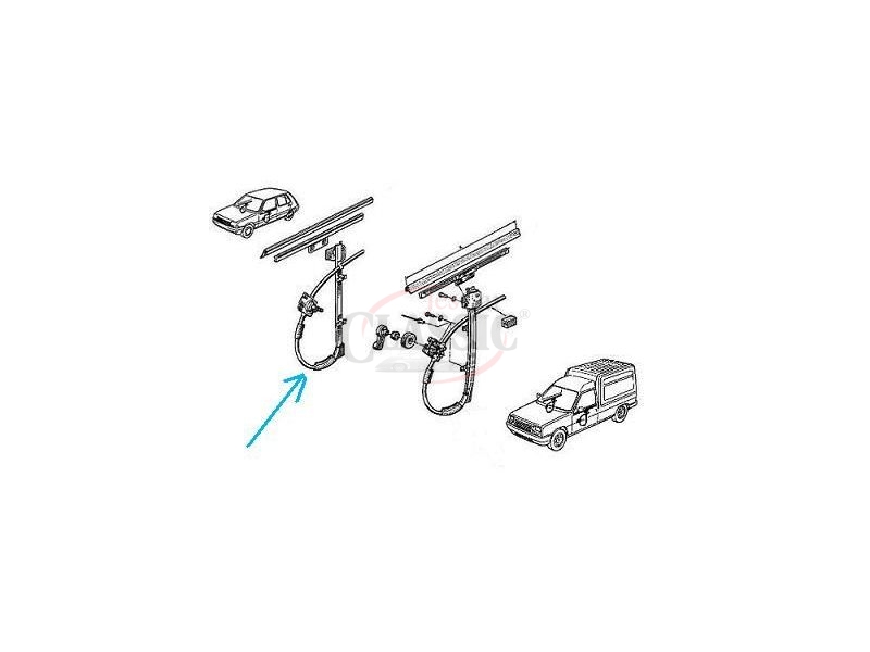 Renault Super 5 - Elevador de vidro manual porta frente direita