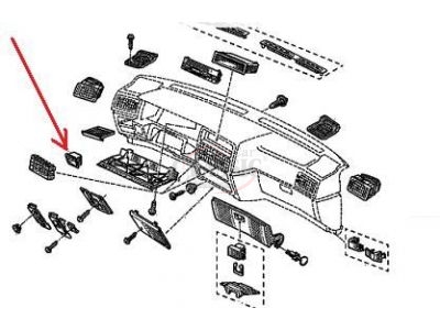 Renault 19 - Caixa de fixação para interruptores de tablier