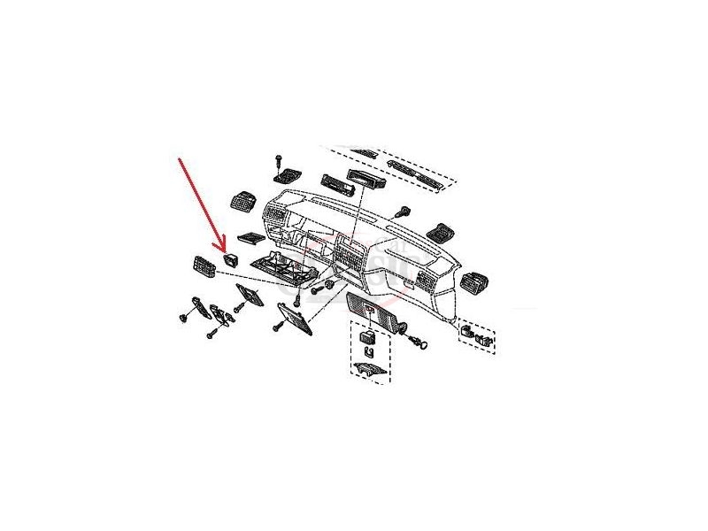 Renault 19 - Caixa de fixação para interruptores de tablier