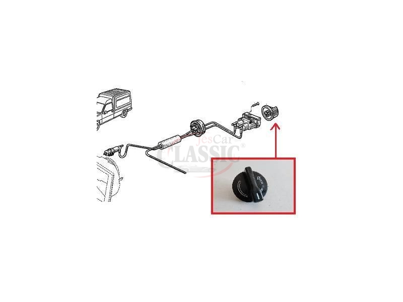 Renault Express II / Renault Express III - Interruptor (botão) de regulação altura luzes