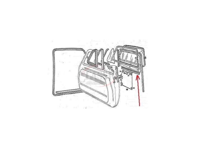 Fiat 600 - Calha de suporte do vidro porta direito