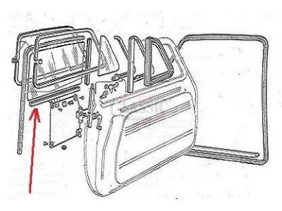 Fiat 600 - Calha de suporte do vidro porta esquerdo