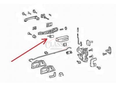 Mercedes-Benz W201 190 - Mola para suporte anipulo de abertura porta exterior frente direita / esquerda