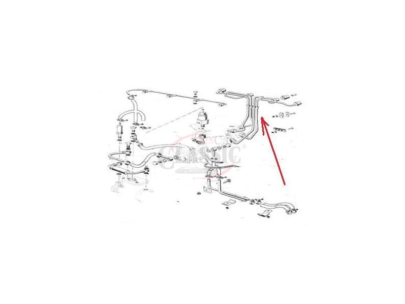 Peugeot 504 - Jogo de (4) tubos de injectores (Mot: XDP88 - Bomba BOSCH)